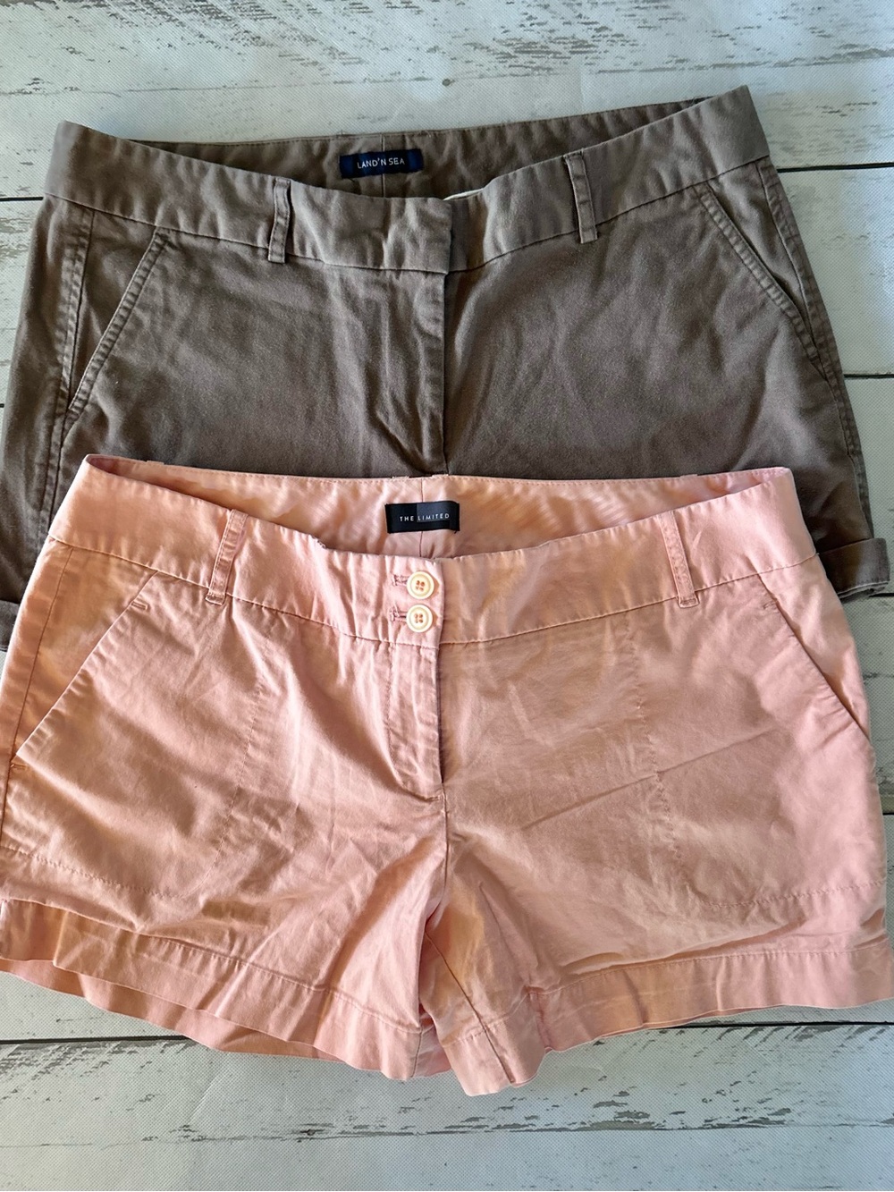 The Limited Peach Women Shorts and a Brown Land n’ sea shorts bundle Sz 8